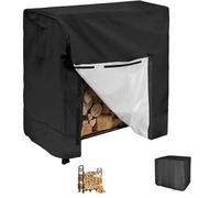 Rond/Carré Housse pour Support de Rangement pour Bois de Chauffage , Bache de Protection Range Buches Exterieur , Couverture pour Étagère Porte Bûches de Cheminée(Size:Square: 122*61*107cm,Color:Blac