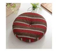 Rond Coussin Siège, Coussin Coton Lin Tatami, Coussins Chaise épais Moelleux pour Coussins de Chaise de Bureau, Coussin D'extérieur Amovible Et Lavable pour Intérieur,Redbrown,45cm(18inch)