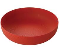 Rond D'alessi-Panier Dans L'acier Et La Résine Colorés, Rouge Avec La Décoration De Relief Rouge