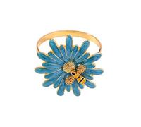 Rond De Serviette 12 Pièces Vaisselle Marguerite Abeille Boucle De Serviette Fleur Rond De Serviette Alliage Rond De Serviette Bleu