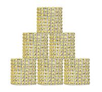 Rond de Serviette de Table Ruban Strass Argent Parure en Bling pour la Décoration 50pcs de Diamants d'anniversaire de Mariage Or