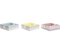 Rond de serviette DKD Home Decor Vichy Sweet métal aluminium bois MDF 22 x 18 x 6 cm (3 pièces)
