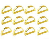 Rond de Serviette Métal Doré 12Pcs Alliage Rond de Serviette | Finition dorée , alliage pour robuste, réutilisable, pour idéal pour dîner formel, pour facile à nettoyer