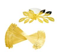 Rond de Serviette Réfléchissant,50 Pièces Porte-Serviettes en Forme de Feuille Colorée Miroir pour Décoration de Table de Mariage,Dîner,Evénements Spéciaux,Noël