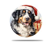 Rond en Céramique À Suspendre, 7.3Cm Bouvier Bernois Noël Modèle 3D Décoration De Sapin De Noël Souvenir Boule Noël