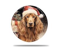 Rond en Céramique À Suspendre, 7.3Cm Chien Setter Irlandais Modèle 3D Souvenir Décoration Ronde en Céramique Ornement Noel