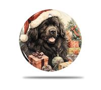 Rond en Céramique À Suspendre, 7.3Cm Modèle De Chien De Terre-Neuve Modèle 3D Souvenir Décoration De Noël Déco Sapin Noël