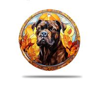 Rond en Céramique À Suspendre, 7.3Cm Vecteur De Chien Automne Cane Corso Ornement pour Sapin De Noël Céramique Pendentif Rond en Céramique Ornements De Noël