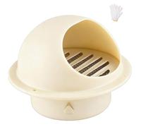 Rond Grille de Ventilation Décoration Murale Hotte, Noir Grille Aération Ronde, Sortie d'évacuation avec Filet AntiSinsectes Capot de Sortie D'air(Blanc laiteux,70mm)