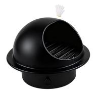 Rond Grille de Ventilation Décoration Murale Hotte, Noir Grille Aération Ronde, Sortie d'évacuation avec Filet AntiSinsectes Capot de Sortie D'air(Noir,110mm/4.3in)