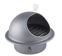 Rond Grille de Ventilation Décoration Murale Hotte, Noir Grille Aération Ronde, Sortie d'évacuation avec Filet AntiSinsectes Capot de Sortie D'air(Gris,100mm/3.9in)