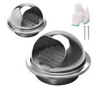 Rond Grille de Ventilation en INOX 120/160/180/200/250/300mm Grille Aeration D'Évacuation Murale Externe Prise D’air Sphérique Grille D'Aération Hotte Connecter Conduit Ou Tuyau(50mm/2in)
