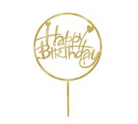 Rond Joyeux Anniversaire gâteau Topper Acrylique Twinkle Bricolage Paillettes gâteau gâteau Smash Bougie Partie bâton à la Main élégant et populaireDesign Durable