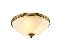 Rond Laiton Plafonnier Rencontre Moderne Affleurant 4-lumières Lampe De Plafond Avec Opaline Verre Ombre Lampe De Plafond Pour Couloir Foyer Véranda Entrée-Cuivre 30 * 16cm