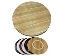 Rond Plaque De Service Rotatif Grand Plateau Tournant Lazy Susan 50/60/70/80/90cm Table À Manger Plateau De Service 360° Plateau Rotatif D'affichage Avec Roulement Silencieux(Natural A,24in/60cm)
