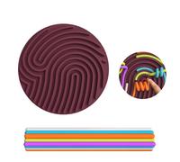 Rond Sensory Activity Board, Rouge Tableau D'activité Sensorielle, Jouet Anti-Stress en Silicone, Planche Sensorielle Simple Face avec 11 Cordes pour TDAH et Autisme
