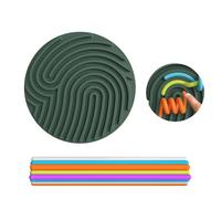 Rond Sensory Activity Board, Vert Tableau D'activité Sensorielle, Jouet Anti-Stress en Silicone pour Enfants et Adultes, Planche Sensorielle Simple Face avec 11 Cordes pour TDAH et Autisme
