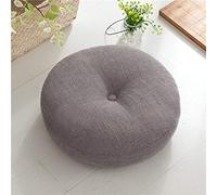 Rond Siège Tatami - Coussin Coton Lin épais Moelleux pour Chaise de Bureau, D'extérieur Amovible Et Lavable pour Intérieur, Gris, 40cm (16inch)