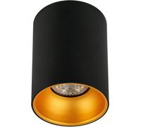 Rond Spot De Plafond En Saillie Gu10 Zama Noir Avec Or - Ø80X110Mm Plafonnier Spot 230V Avec Douille Gu10 - Lampe De Plafond En Aluminium,Downlight Pour La Chambre,Le Salon,La Cuisine