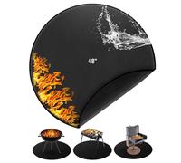 Rond Tapis Barbecue Sol Exterieur, 120 cm/48in Tapis Anti Feu RéUtilisable Grand Tapis Ignifuge Convient pour Brasero Barbecue à Gaz Sol ExtéRieur Patio Pelouse Camping Pliable Patio Accessoires