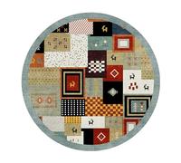 Rond Tapis Salon Lavable Chambre Pile Courte Douce Enfant Bebe Fille Garcon Grand Doux Petite Intérieur Crawling Mat Rug Rouge Brun Tapis de Jeu pour Bébé Shaggy Bohémie (Vert, 80x80cm)