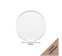 Rond verre acrylique transparent 1,5 mm - Diamètre 60 cm (600 mm) - Disque verre synthétique - Plaque PMMA XT