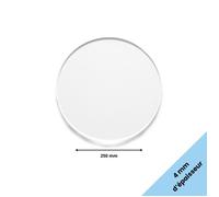 Rond verre acrylique transparent 4 mm - Diamètre 25 cm (250 mm) - Disque verre synthétique - Plaque PMMA XT