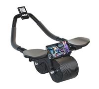 Ronde Ab, Roue abdominale à rebond automatique for l'entraînement des muscles abdominaux, charge élevée de 100 kg(Black)