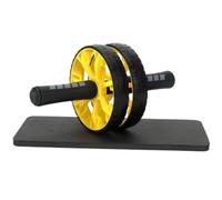 Ronde Ab, Roue abdominale avec tapis de protection, équipement fitness for exercices abdominaux, poignées en acier inoxydable(Yellow)