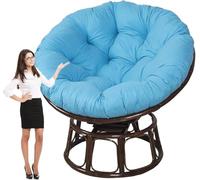PIPOEI Ronde Coussin Fauteuil en Rotin, Housse de Coussins de Chaise d'oeuf, Conception épaisse Antidérapant Suspendu Hamac Chaise Coussins Peacock Blue,180cm
