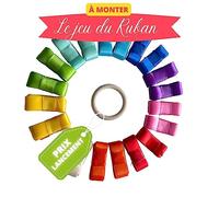 Ronde des rubans-Jeu du ruban mariage- A MONTER-Ruban satin-Cadeau mariée-Décoration fête-Bouquet de la mariée- 20 ruban-10 couleurs-Anneau Bois inclus-Idée cadeau EVJF