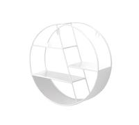 Ronde - Étagère flottante en métal moderne en fer forgé, rangement circulaire décoratif pour chambre à coucher, salon, salle de bain, bureau, entrée, cuisine | Organiseur monté avec mini
