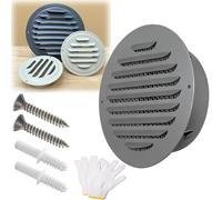 Ronde Grille de Ventilation en Acier Inoxydable, 70 80 100 150 160mm Sortie D'air Inox, Beige/Gris Grille D'aération Avec Maille Fine pour Salle de Bain, Mur, Plafond, Extérieur(Beige,110mm/4.33in)