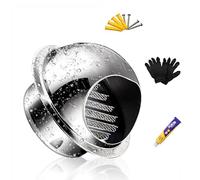 Ronde Grille Ventilation Hotte Grille D'aération En Acier Inoxydable Couvercle De Ventilation D'éChappement ExtéRieur Anti-Rongeurs Insectes Pluie Pour Cuisine Bureau(100mm/4in)