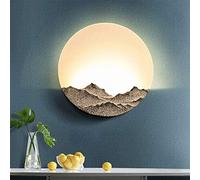 Ronde Lune LED Appliques Murales Luminaire Creative Montagne Acrylique Applique Murale Maison Chambre Lampe De Chevet Salon Allée Hôtel Éclairage Décoratif Trois Couleurs Gradation Appliques Murales