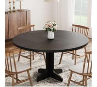 Ronde Table à Manger Industriel pour 6 Personnes, 120 x 120 x 75 cm, Table de Salle à Manger pour Cuisine, Noir