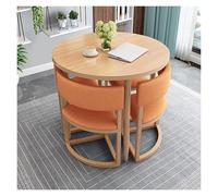 Ronde Table Chaise Encastrable, Table De Réception Et Combinaison De Chaises, Ensemble Table À Manger Une Table Quatre Chaises, Patio Table Ronde Et Chaises, Ensemble Table + 4 Chaises Encastrable(Ora