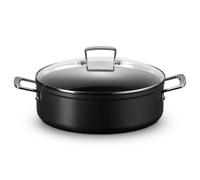 LE CREUSET Rondeau Anti-Adhérent Les Forgées avec Couvercle 28 cm Noir G