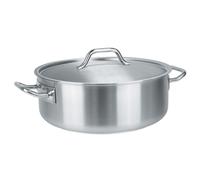 Rondeau en inox brossé avec couvercle - grand volume Cristel