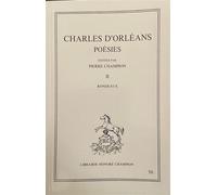 Rondeaux - Poésies Tome 2 - Charles D' Orléans - Honore Champion - Livre