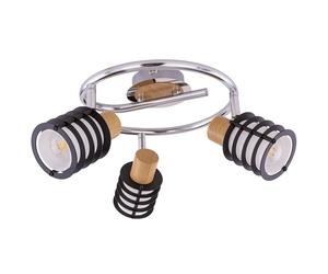 Rondell plafonnier bois dimmable lampe spot en verre chromé télécommande réglable dans un jeu avec ampoules LED RVB