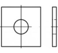 Rondelle carrée 17.5 mm 50 mm acier 50 pc(s) TOOLCRAFT 106760