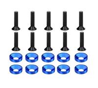Rondelle conique sphérique en alliage d'aluminium coloré M6 DIN7991, boulon hexagonal concave for modification de moteur de pare-chocs(M6-royal blue(10set))