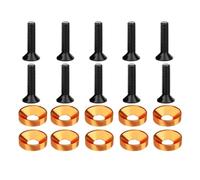 Rondelle conique sphérique en alliage d'aluminium coloré M6 DIN7991, boulon hexagonal concave for modification de moteur de pare-chocs(M6-orange(10set))