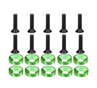 Rondelle conique sphérique en alliage d'aluminium coloré M6 DIN7991, boulon hexagonal concave for modification de moteur de pare-chocs(M6-green(10set))