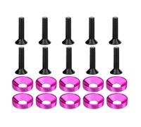 Rondelle conique sphérique en alliage d'aluminium coloré M6 DIN7991, boulon hexagonal concave for modification de moteur de pare-chocs(M6-pink(10set))