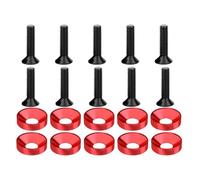 Rondelle conique sphérique en alliage d'aluminium coloré M6 DIN7991, boulon hexagonal concave, vis for pare-chocs, accessoires de modification de moteur(M6-wine red(10set))