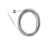 Rondelle de trou for thermocouple, capteur de température PT100 de type KJ, câble tressé de 0,5/1/2/3 m for contrôleur(J Type 0.5m)