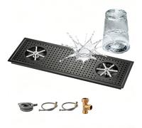 Rondelle de verre automatique en acier inoxydable 304, 65 x 22 cm, insert d'évier avec double buse, 1,2 mm d'épaisseur, pour cuisine, bar, café