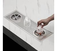 Rondelle de verre automatique en acier inoxydable 304, 65 x 22 cm, insert d'évier avec double buse, 1,2 mm d'épaisseur, pour cuisine, bar, café